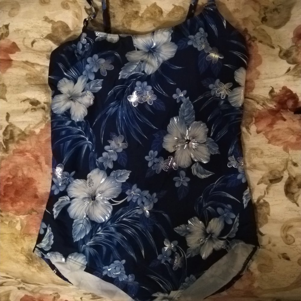 Blue & Silver One piece swimsuit ✨NWOT✨